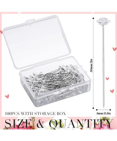124 Pcs Rhinestone Flower Brooch Pins - Crystal Corsage & Boutonniere Diamond Pins in Silver for Crafting and Wedding Decor - Buy Online on GoSupps.com