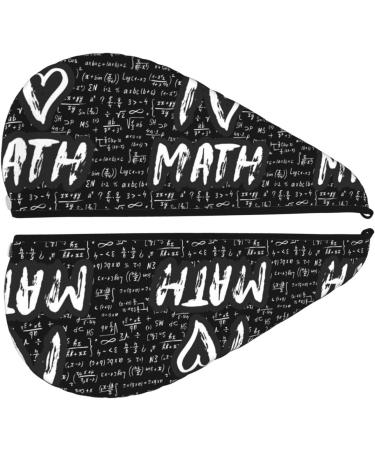 Hair Towel Wrap - Fast Drying Towel Turban with Button | I Love Math Design - Buy Online on GoSupps.com