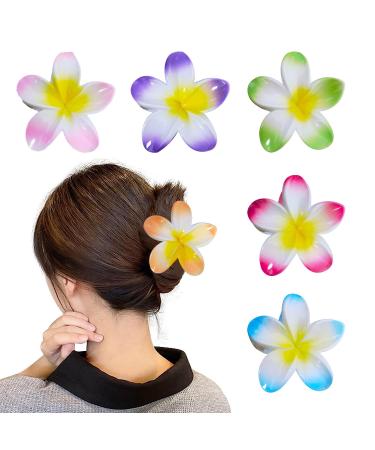 WUBAYI 6 Pcs Flower Hair Clips Non Slip Flower Claw Clips Strong Hold Hair Claw Large Hair Clip for Medium Thick Hair Hair Claw Clips for Women and Girls Straight Curly & Wavy Hair #002 6PCS