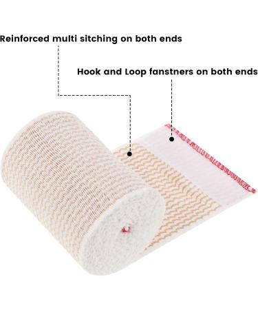 7 PCS Premium Elastic Bandage Wraps - Compression Leg Bandages Self-Closing Washable & Reusable Latex Free Hook & Loop Fasteners - Buy Online on GoSupps.com