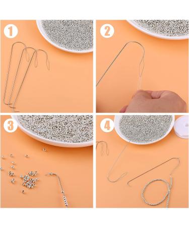 SAVITA 8pcs Curved Beading Needles Set - Stainless Steel Large Eye Needles with Handle for Jewelry Making - Buy Online on GoSupps.com