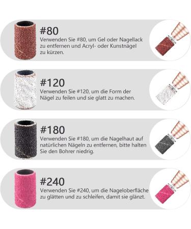 Luckaide Grinding Sleeve Nail Cutter 100 Pieces Grit 80/120/240 Grinding Caps for Manicure & Pedicure Best Quality Nail Miller Attachments for International Shipping - Buy Online on GoSupps.com