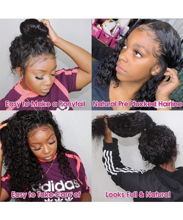 180 Density Curly Lace Front Human Hair Wig for Black Women - Brazilian Deep Jerry Curl HD Transparent Lace Frontal with Baby Hair, Pre-Plucked and Glueless - Buy Online on GoSupps.com