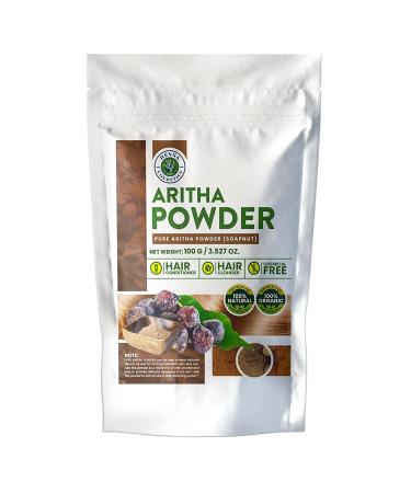 Soapnut Powder (Aritha) | 100 Grams (3.23 ounces) | Raw Non-GMO - Hair & Skin Conditioner | 100% Natural Pure Organic