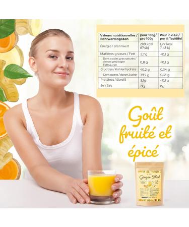 DETOX ORGANICA Ginger Shot - Jusqu' 160 shots de Jus de Gingembre et Curcuma- Booster et Detox - 125g Pr paration en poudre pour pour th infusion et jus - M lange pour Shot gingembre 125 g (Lot de 1) - Buy Online on GoSupps.com
