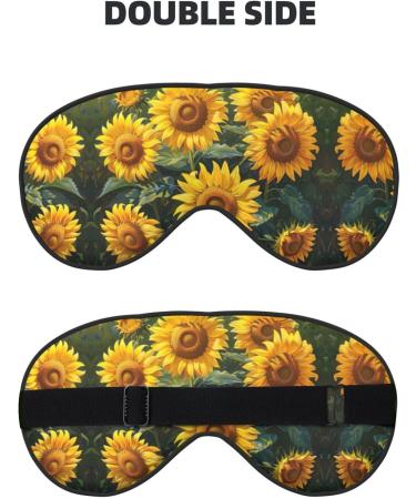 Yellow Sunflowers Sleep Mask | Adjustable Breathable & Stylish Eye Mask for Ultimate Comfort - Buy Online on GoSupps.com