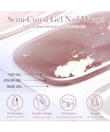 Nail Adhesive Wrap - Semi Cured Gel Nails Strips (Black French Style) - Buy Online on GoSupps.com