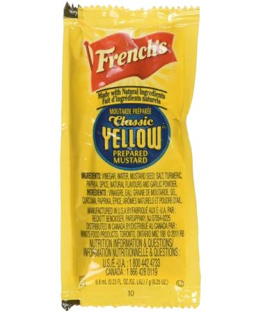 Concession Essentials French's Classic Yellow Mustard 7 Gram Portion Packet. Pack of 100 Count