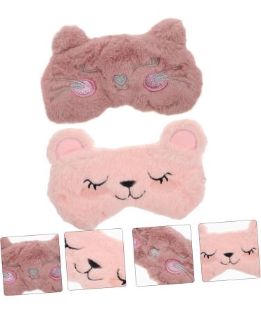 Buy 2pcs Panda Sleep Mask Set - Faux Fur Eye Masks for Men & Kids | Night Blindfolds & Plush Child Face Masks - Assorted Colors - Perfect for Sleep & Relaxation - Buy Online on GoSupps.com