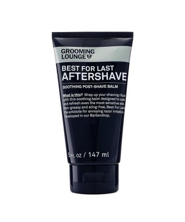 Grooming Lounge Best for Last Aftershave - Soothing After Shave Balm - Instantly Calms Irritated Skin - Refreshing Facial Moisturizer - Ideal for Sensitive Skin - Non-Greasy - Fragrance Free - 5 oz Aftershave 5 Ounce