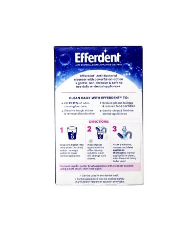 Efferdent Anti-Bacterial Dental Appliance Daily Cleanser Complete Clean 102 Tablets - 5 Pack - Buy Online on GoSupps.com
