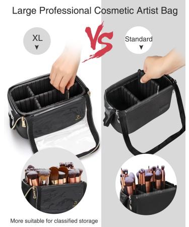Travel Makeup Brush Holder Case with Shoulder Strap - J-black Large - Buy Online on GoSupps.com