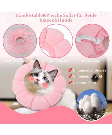 Hylyun Adjustable Soft Sunflower Neck Rope Cat Collar - Post-Surgery Recovery for Cats & Small Dogs - PM Pink - Buy Online on GoSupps.com