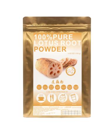 100% Pure Lotus Root Powder Poudre naturelle de lotus id ale pour les boissons avec saveur et saveur ajout es poudre non transg nique 100g / 3.25oz