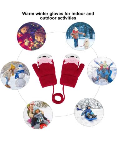 Baby Toddler Cute Fox Knitted Magic Mittens with Furry Lining - Dark Blue | Boys & Girls 1-3 Years - Buy Online on GoSupps.com