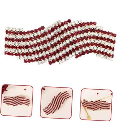 minkissy Rhinestone Hairpin Metal Hair Clips for Women Red Rhinestone Hair Clips Hair Barrettes for Women Bridal Accessories Aesthetic Hair Accessories Bride Rhinestones Exotic Wedding - Buy Online on GoSupps.com