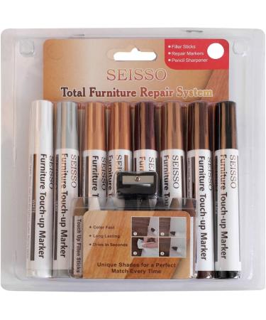 Dewel Furniture Markers Touch Up Kit - 17 Piece Wood Scratch Repair Set for Hardwood Floors, Tables, and More - Buy Online on GoSupps.com
