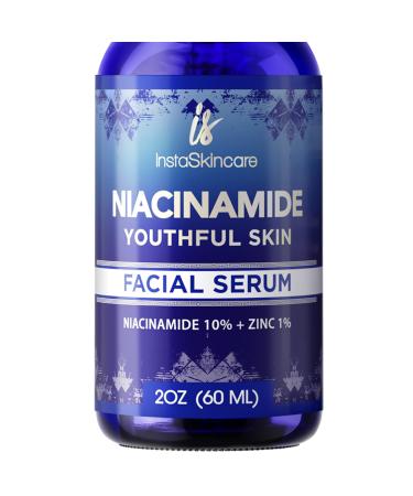 DOUBLE SIZED (2Oz) Niacinamide Serum for Face 10% with Zinc 1% Vitamin B3 Facial Serum Brightening Serum for Acne Pore Minimizer and Dark Spot Remover