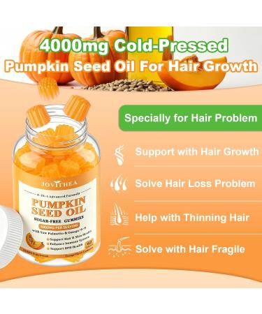 Pumpkin Seed Oil Gummies with Saw Palmetto Organic Pumpkin Seed Oil Supplement for Hair Growth Youthful Skin & Prostate Health with Omega 6 9 Sugar Free Cold Pressed Orange Flavor 60 Count 60 Count (Pack of 1) - Buy Online on GoSupps.com