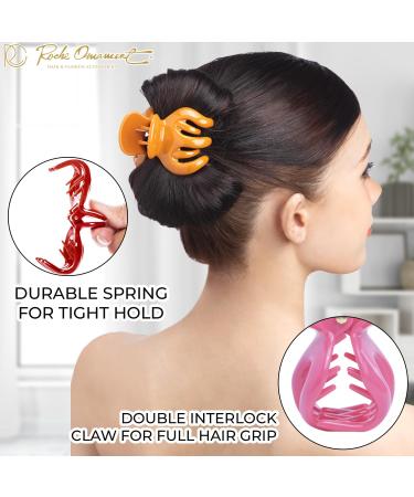 RC ROCH 6 Pumpkin Cauma Oktopus Spider Hair Clip for Women | High-Quality Claw Clamp with Interlocking Teeth | Large Pastel Multifolito - Buy Online on GoSupps.com