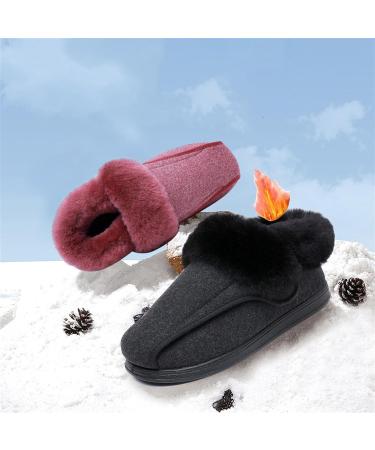 Adjustable Diabetic Shoes for Women - Comfortable Thermal Fleece Edema & Arthritis Footwear Support for Swollen Feet - Size 8 Black - Buy Online on GoSupps.com