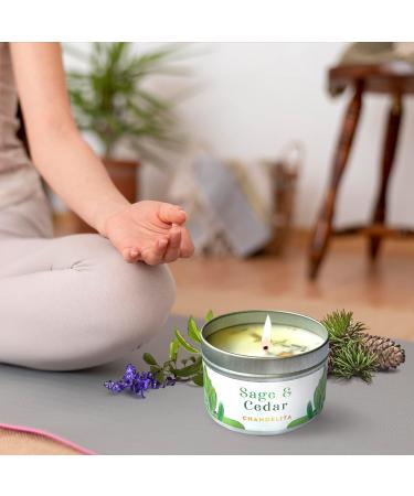 Chandelita Fragrance Candle - Natural Sage & Cedar Aroma Candle with Essential Oils | Soy Wax Chakra & Meditation Aromatherapy - Buy Online on GoSupps.com