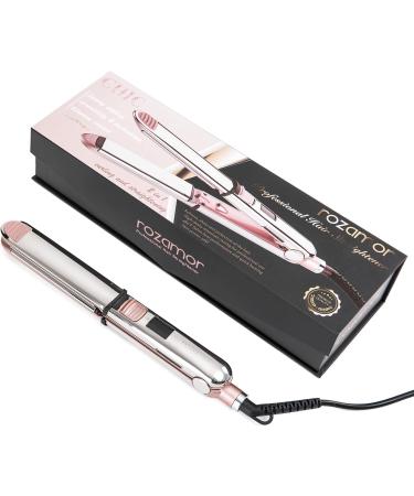 Rozamor Professional Titanium Hair Straightener | Fast Heating 2 in 1 Hair Styling Tool | Pink Double Side Straightening/Curling Iron | Ideal Gift for Women/Girls - Buy Online on GoSupps.com
