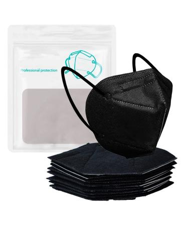 Adults Protective Face_Masks USA Safety Standard Premium 5-Plu Face Dust Mask w/Nose Clip & Adjustable Earhooks 10 Pieces/a Pack Individually Packaged 30PCS 3D Black Design