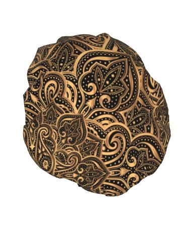 Luxury Floral Reusable Waterproof Shower Cap for Women - Large PEVA Lined Bath Cap with Elastic Band - Ideal for All Hair Lengths - Buy Online on GoSupps.com