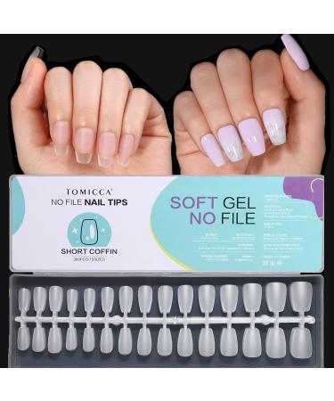 TOMICCA Short Coffin Nail Tips 360PCS - Soft Gel Full Cover Matte Clear False Acrylic Nails Kit - Buy Online on GoSupps.com