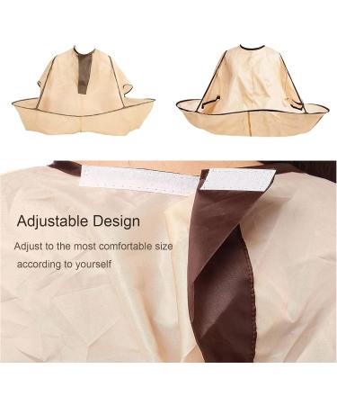 OFKPO Hair Cutting Cloak Umbrella Hair Cutting Cape for Adult Foldable Barber Cloak Waterproof Adjustable for Home Hair Salon Barber Beige - Buy Online on GoSupps.com
