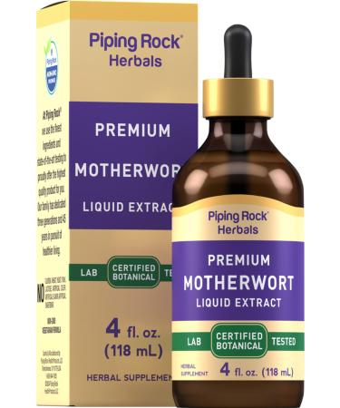 Piping Rock Motherwort Tincture | 4 fl oz | Liquid Herbal Extract Supplement | Certified Premium Botanical | Non GMO Gluten Free