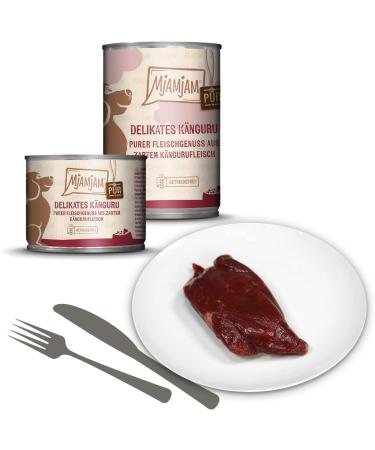 MjAMjAM - premium wet food for dogs - pure meat pleasure - delicious pure kangaroo 6 pack (6 x 800 g) grain free with extra meat - Buy Online on GoSupps.com