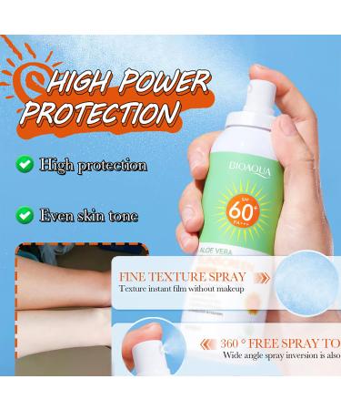 BIOAQUA Aloe Vera Sunscreen Spray SPF60+ PA+++ | Waterproof Moisturizing & Refreshing - 150ml - Buy Online on GoSupps.com