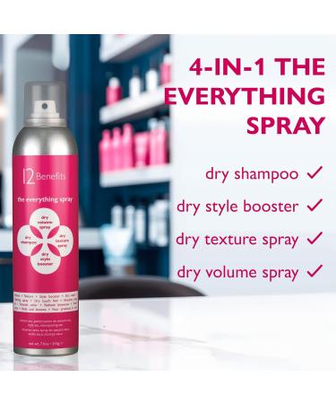 12 Benefits The Everything Hair Spray 4-in-1 Dry Shampoo for Hair Texture Volume Style Boost and Dry Wash - Refreshes Blowouts & Extends Color - All in One Hair Spray Made in USA (7 Oz) - Buy Online on GoSupps.com