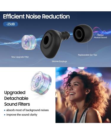 Earplugs for Concerts | High Fidelity Noise Cancelling Silicone Ear Plugs with 4 Pairs of Tips - Perfect for Festivals Drummers DJS & Sports Events (Black - Buy Online on GoSupps.com