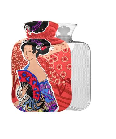 Ladies Hot Water Bottle with Cover 1L Small Hot Water Bag for Pain Relief Headaches Neck and Shoulders BPA Free