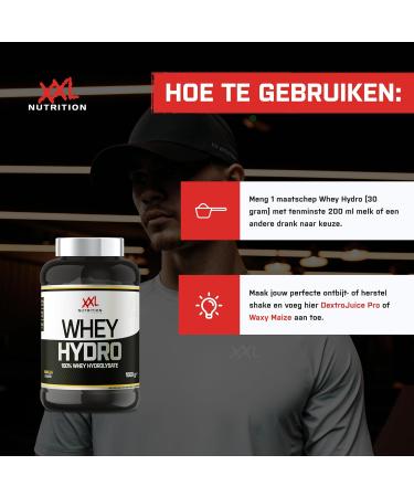 XXL Nutrition Whey Hydro - Hydrolyzed Whey Isolate Protein Powder | 87.5% Protein EAAs & BCAAs - 1000g Vanilla | Fast Recovery | International Shipping - Buy Online on GoSupps.com