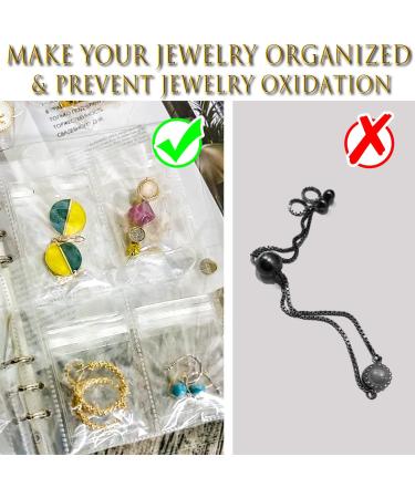 LingLingo Travel Jewelry Organizer Case - Transparent Storage Book for Earrings, Necklaces, Bracelets, Rings - Includes 80 Small Bags - Black - Buy Online on GoSupps.com