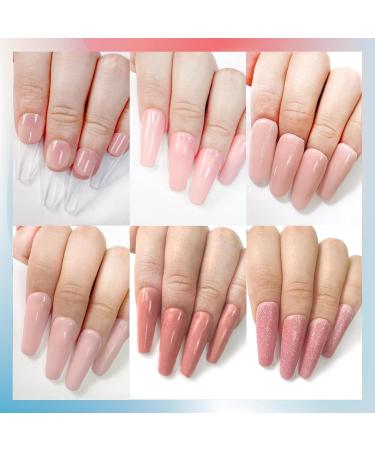 Dip Powder Nail Kit Dipping Powder Starter Kit Nail Dipping Powder Kit Nail Powder Dip Kit Starter Set-6 Colors Dip Acylic Powder with 2-In-1 Base Top Coat Activator Manicure Set for DIY Nail Salon Set 2 clear - Buy Online on GoSupps.com