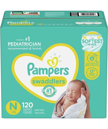 Pampers Swaddlers Newborn Diapers, Size 0 (10 lb) 120 Count - Giant Pack - Buy Online on GoSupps.com