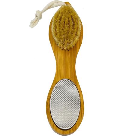 4-in-1 Bamboo Foot File Brush with Pumice Stone and Callus Remover - Buy Online on GoSupps.com