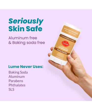 Lume Natural Deodorant Stick 2.2oz - Aluminum and Baking Soda Free - Hypoallergenic Warm Vanilla Scent - Safe for Sensitive Skin - Buy Online on GoSupps.com