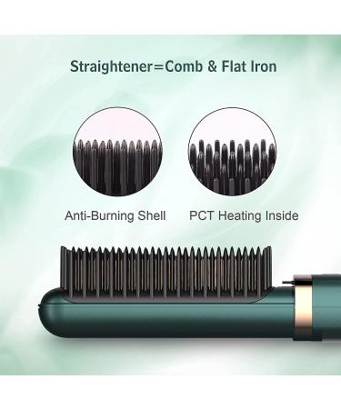 DESIPESI Ionic Hair Straightener Brush - 20-Second Quick Heating, 5 Heat Levels, Frizz-Free Silky Hair - Anti-Scald & Auto-Off Safe - Dry/Wet Straightening Brush (Black) - Buy Online on GoSupps.com