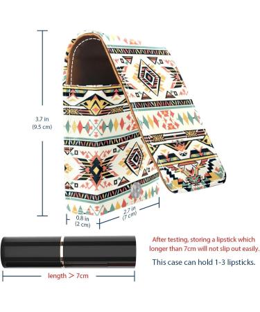 Shop Ethnic Style Floral Leather Lipstick Case | Mini Lip Gloss Organizer with Mirror - International Shipping - Buy Online on GoSupps.com