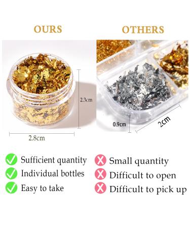 Gold Foil Flakes Set - Nail, Resin, Epoxy, Makeup, Jewelry, Candle Molds - Buy Online on GoSupps.com