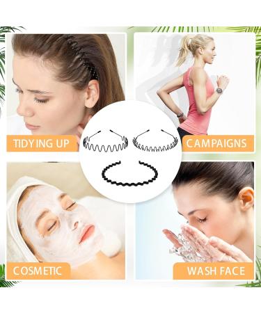Willight 3-Piece Metal Hair Bands - Zigzag Wave Headbands for Men & Women | Non-Slip Black Spring Hair Ties for Sports & Yoga - Buy Online on GoSupps.com