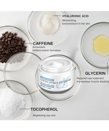 Coffee Extract Eye Cream Caffeine Eye Cream Under Eye Cream with Coffee and Hyaluronic Acid Anti Wrinkle Eye Cream Instant Eye Cream Tightener Eye Cream For Lines and Wrinkles And Dark Circles - Buy Online on GoSupps.com