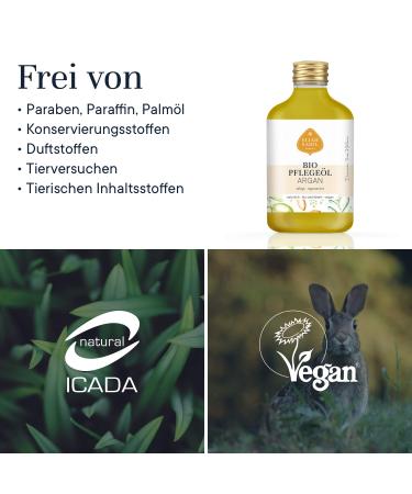 Eliah Sahil Organic Argan Oil - Cold Pressed Care Oil for Skin Hair Face Beard & Body - 100ml Eco-Friendly Glass Bottle | Plastic-Free & Zero Waste - Buy Online on GoSupps.com