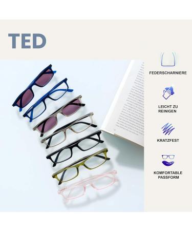 Black Matte Grey Navy Blue Reading Glasses 4 Pack for Men & Women | Spring Hinges +2.50 - The Reading Glasses Company - Buy Online on GoSupps.com